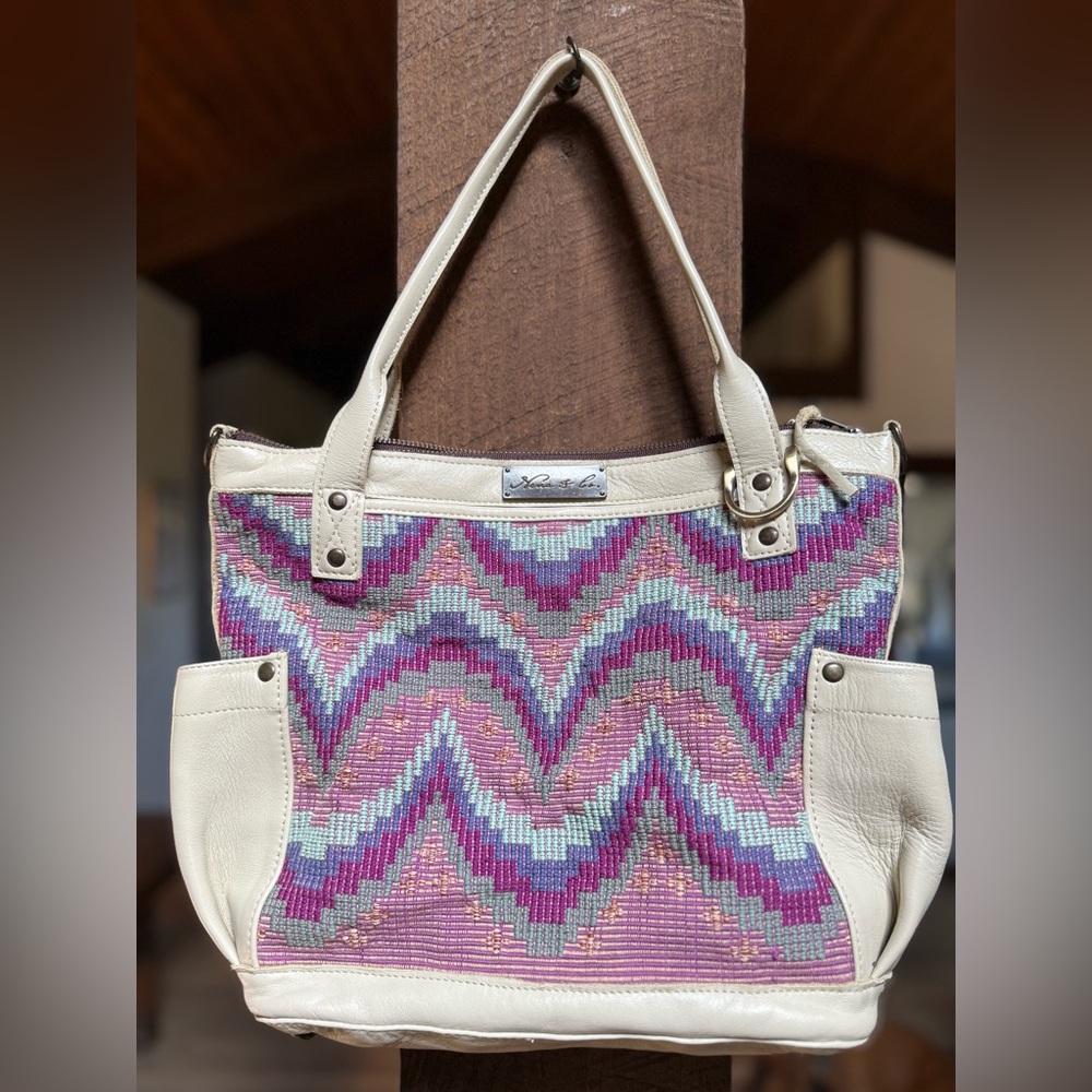 Nena & Co. MTPB Moon & Stars in Bone Leather Shoulder Bag